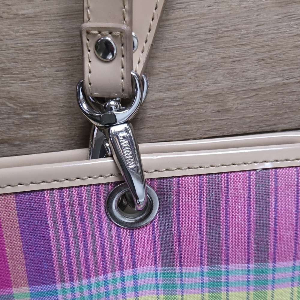 Lauren Ralph Lauren Multicolor Plaid Shoulder Bag - Picture 8 of 12